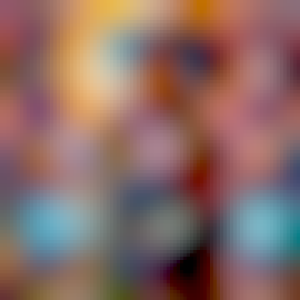 A madonna-style picture of a young mother with child, vaguely solarpunk-styled, against a backdrop of hazy skyscrapers and space structures, forming a kind of halo around their heads. [AI-generated as a placeholder until we get real art done - funding pending. Not intended for use in final version.]