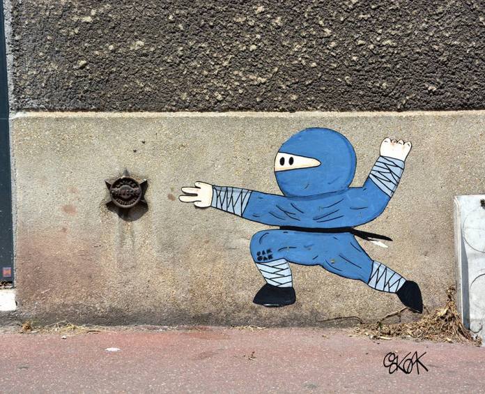 Street Art by Oakoak - Ninja Warrior