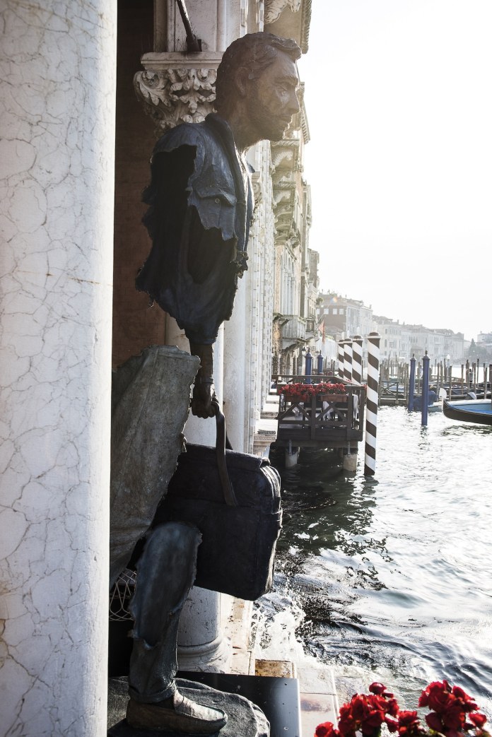 Sculptures by Bruno Catalano from his The Travelers serie.