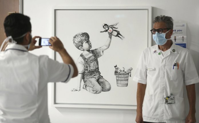 Banksy's 'Game Changer' painting that raised $23 million for UK health charities