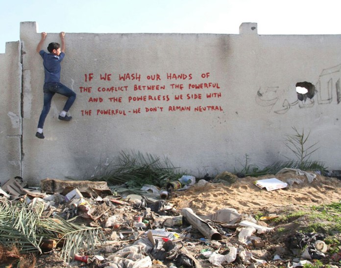 Street Art by Banksy in Gaza, Palestine 5