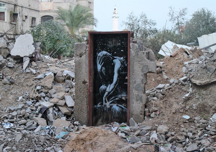Street Art by Banksy in Gaza, Palestine 6