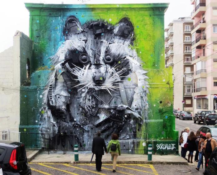 19 Street Art by Bordalo II in Lisbon, Portugal