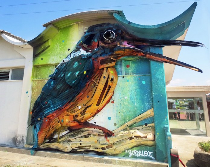 18 Street Art by Bordalo II in Estarreja, Portugal at MISTAKER MAKER