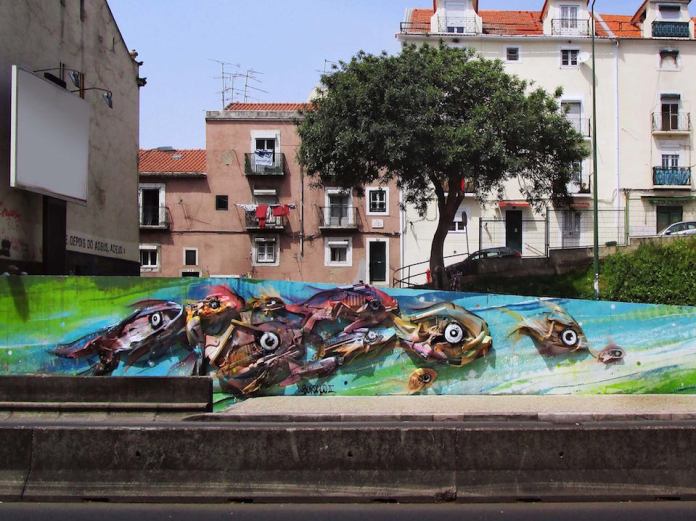 20 Street Art by Bordalo II in Lisbon, Portugal