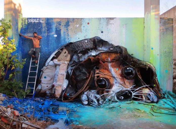 24 Street Art by Bordalo II in Lisbon, Portugal