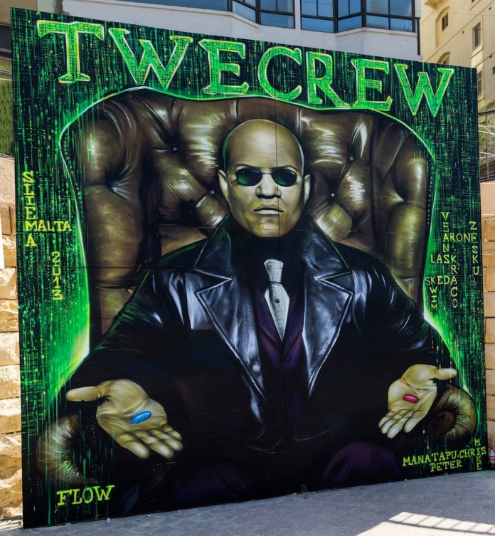 By Flow at the Sliema Street Art Festival. Photo by Asperholm Productions in Sliema, Maltas