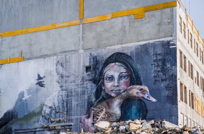 Street Art by Herakut in Reykjavik, Iceland