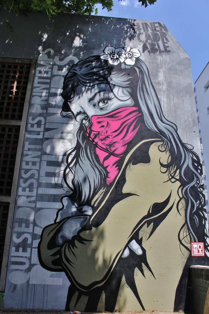 Street Art by Street Artist RNST in France: Paris, Dijon, Grenoble and Bayonne.