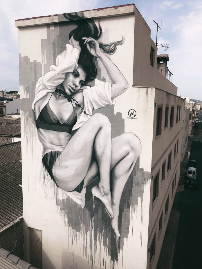 Street Art by Street Artist Volchkova at Citric Festival in Torreblanca, Spain