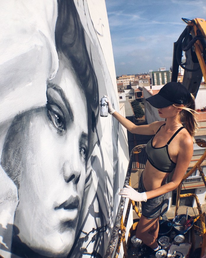 Street Art by Street Artist Volchkova at Citric Festival in Torreblanca, Spain