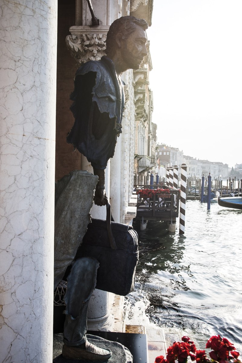 Sculptures by Bruno Catalano from his The Travelers serie.
