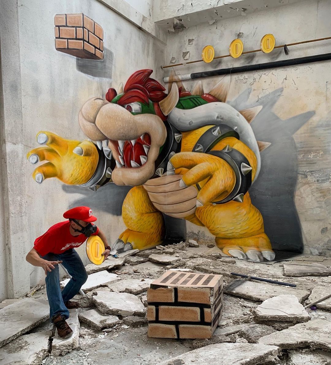 3D Mario with gold coin by SCAF