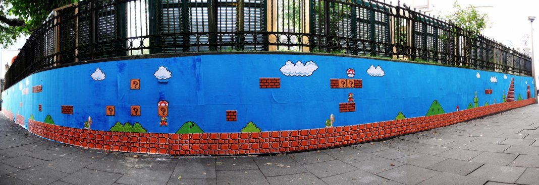 First Mario level mural