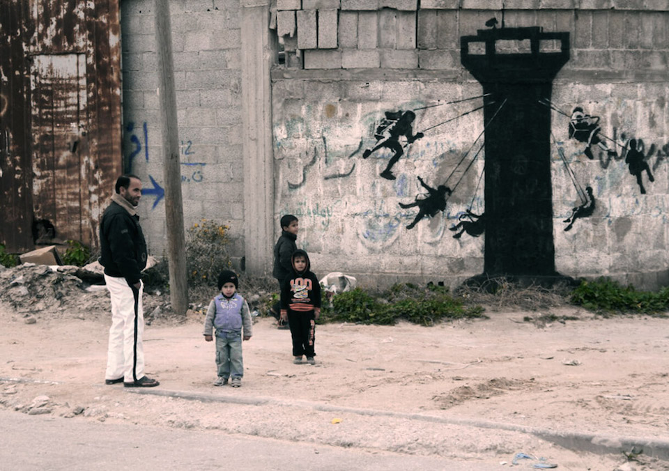 Street Art by Banksy in Gaza, Palestine 4
