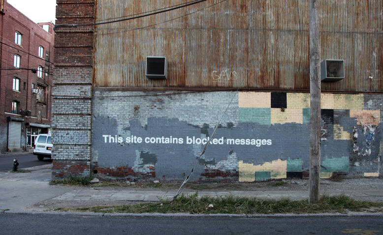 By Banksy - This site contains blocked messages. In Greenpoint, New York, USA 2