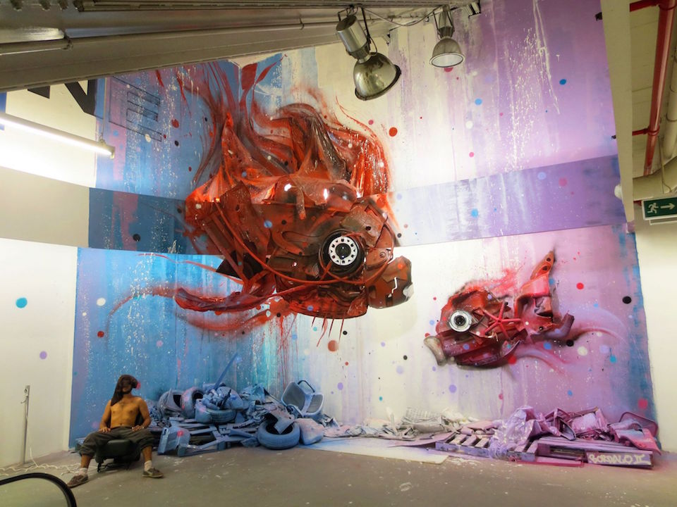 13 Street Art by Bordalo II in Lisbon, Portugal