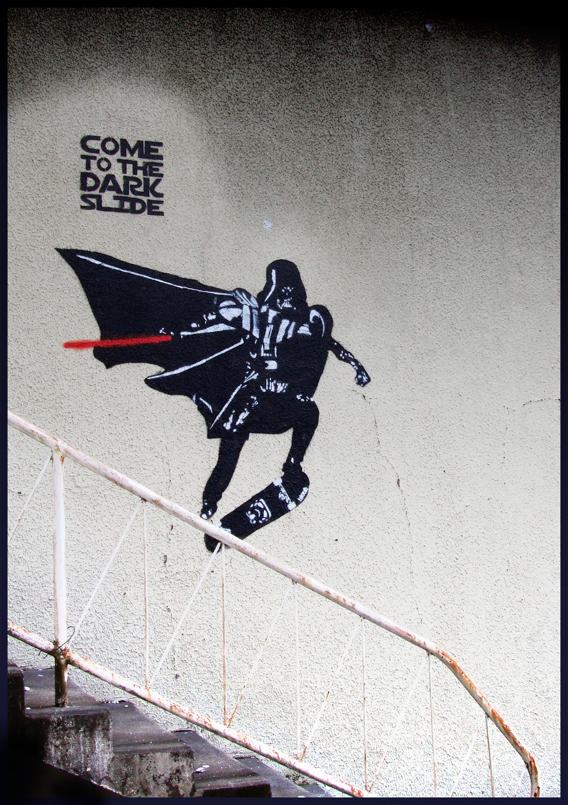 Street Art by Blouh Come to the dark slide