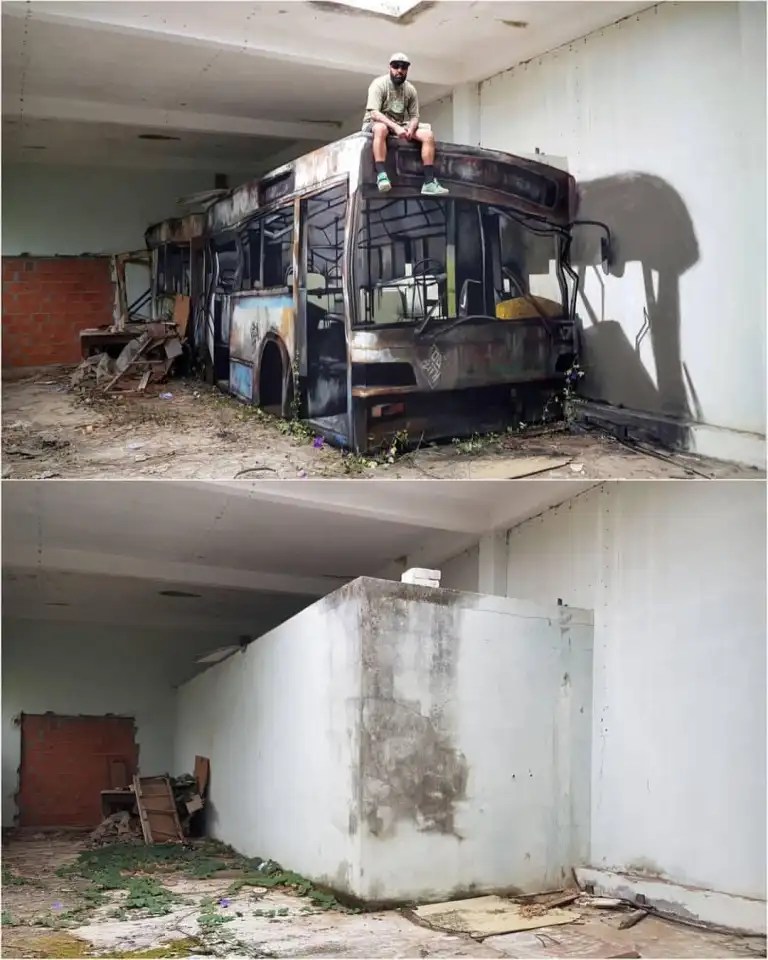 3D bus mural by Odeith