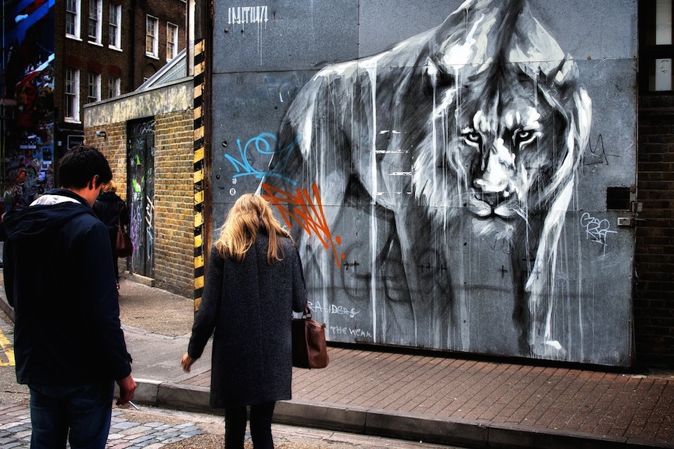 Stare down - Street Art by Faith47 in Brick Lane, London, England