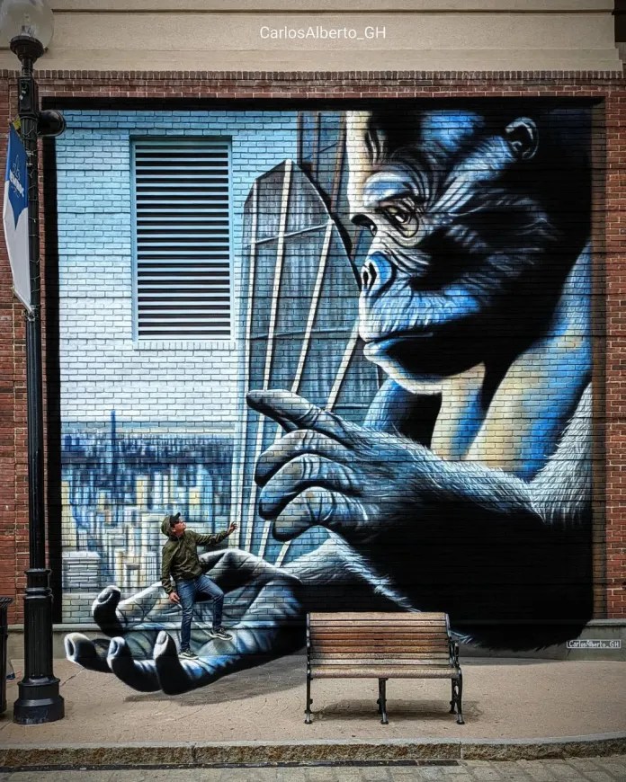 Massive King Kong mural in New Rochelle