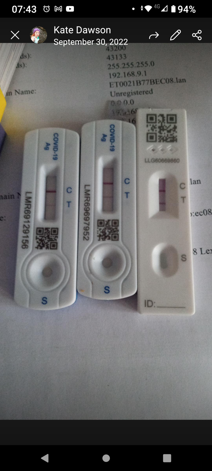 3 COVID test showing +ve