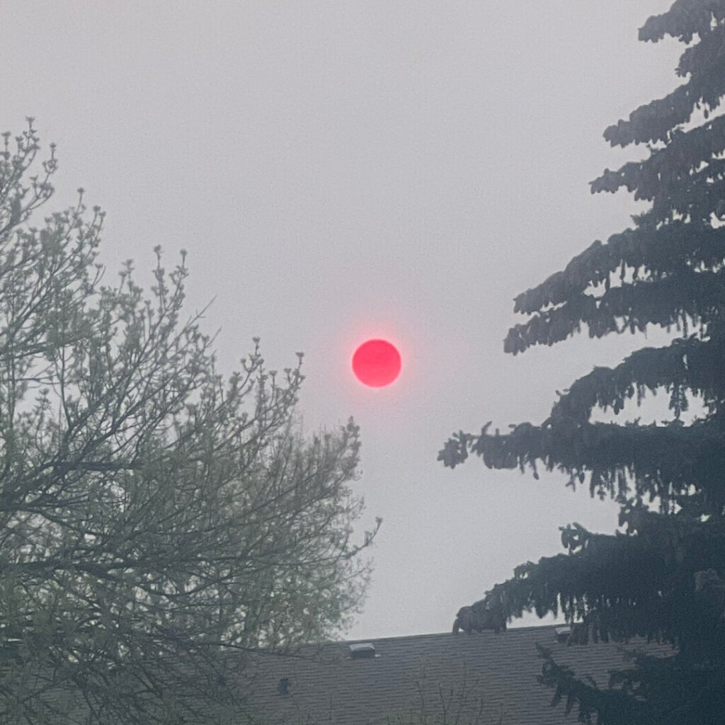 A picture of the sun from my office, without any filters