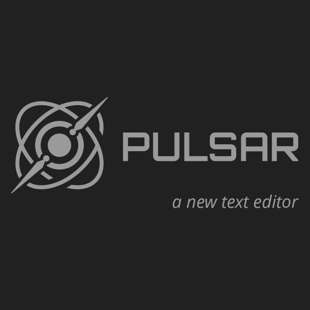 Pulsar logo and name, with text that reads, a new text editor.