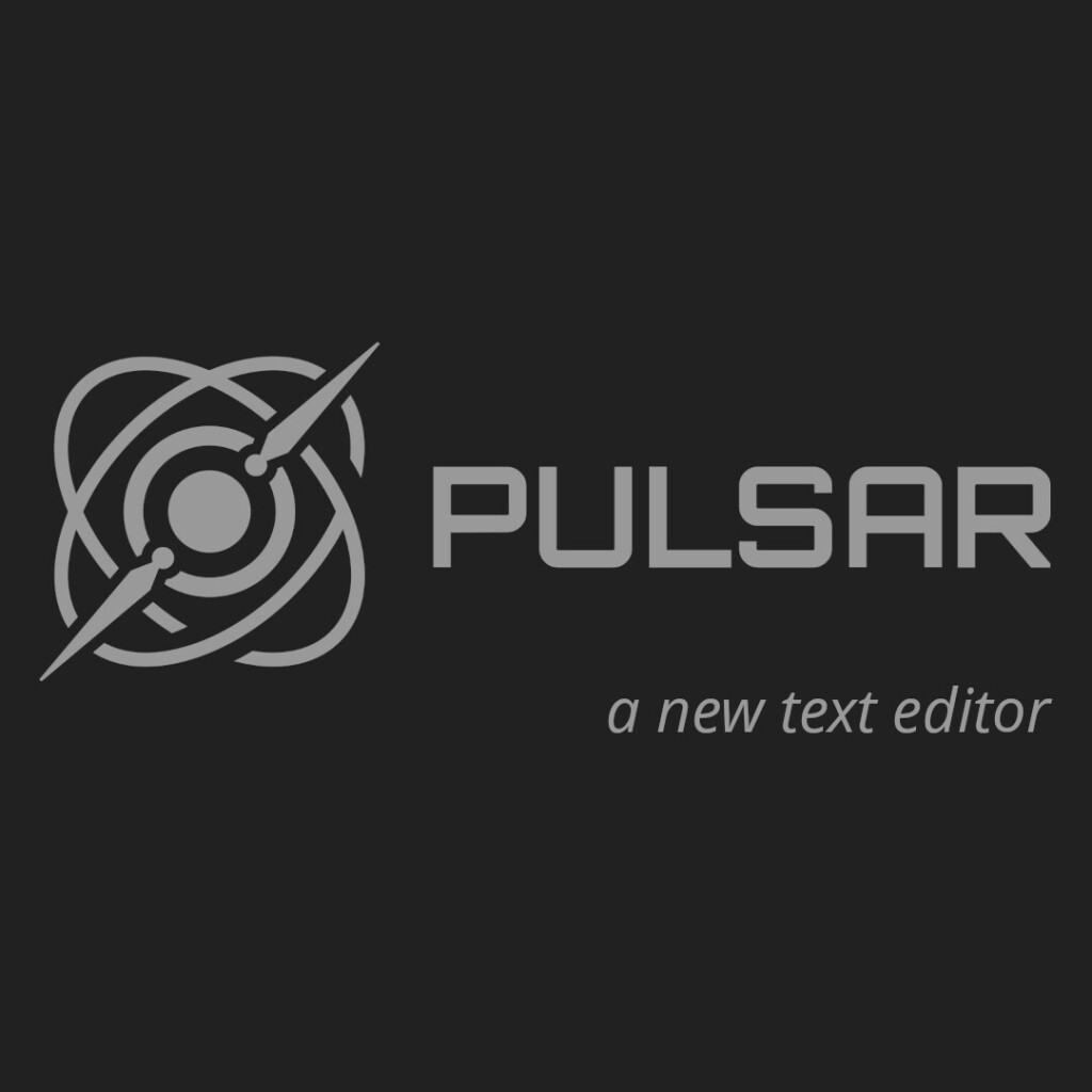 Pulsar logo and name, with text that reads, a new text editor.