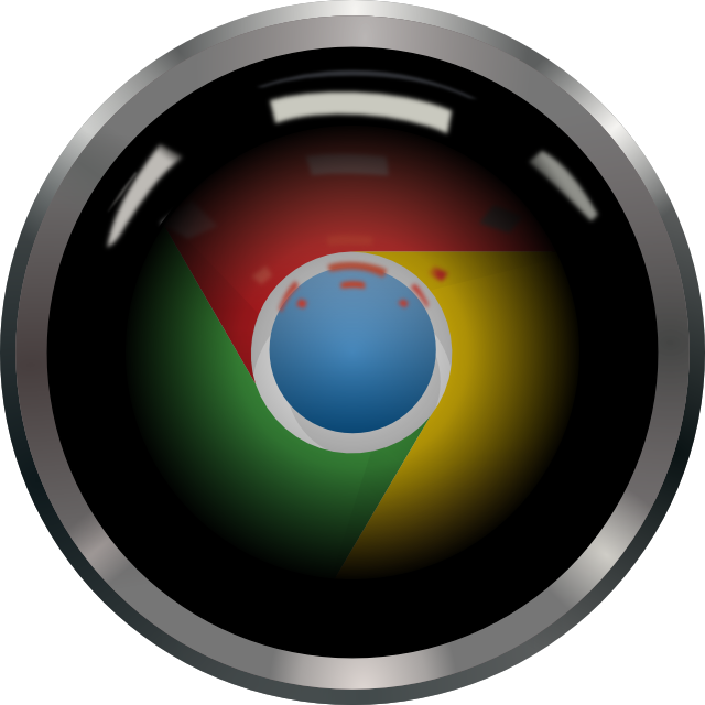 Chrome browser logo remixed with Hal9000 "eye".