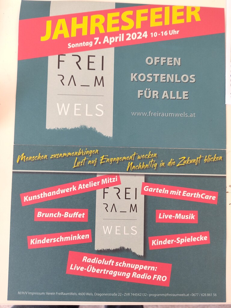 Einladungs-Flyer für die Jahresfeier