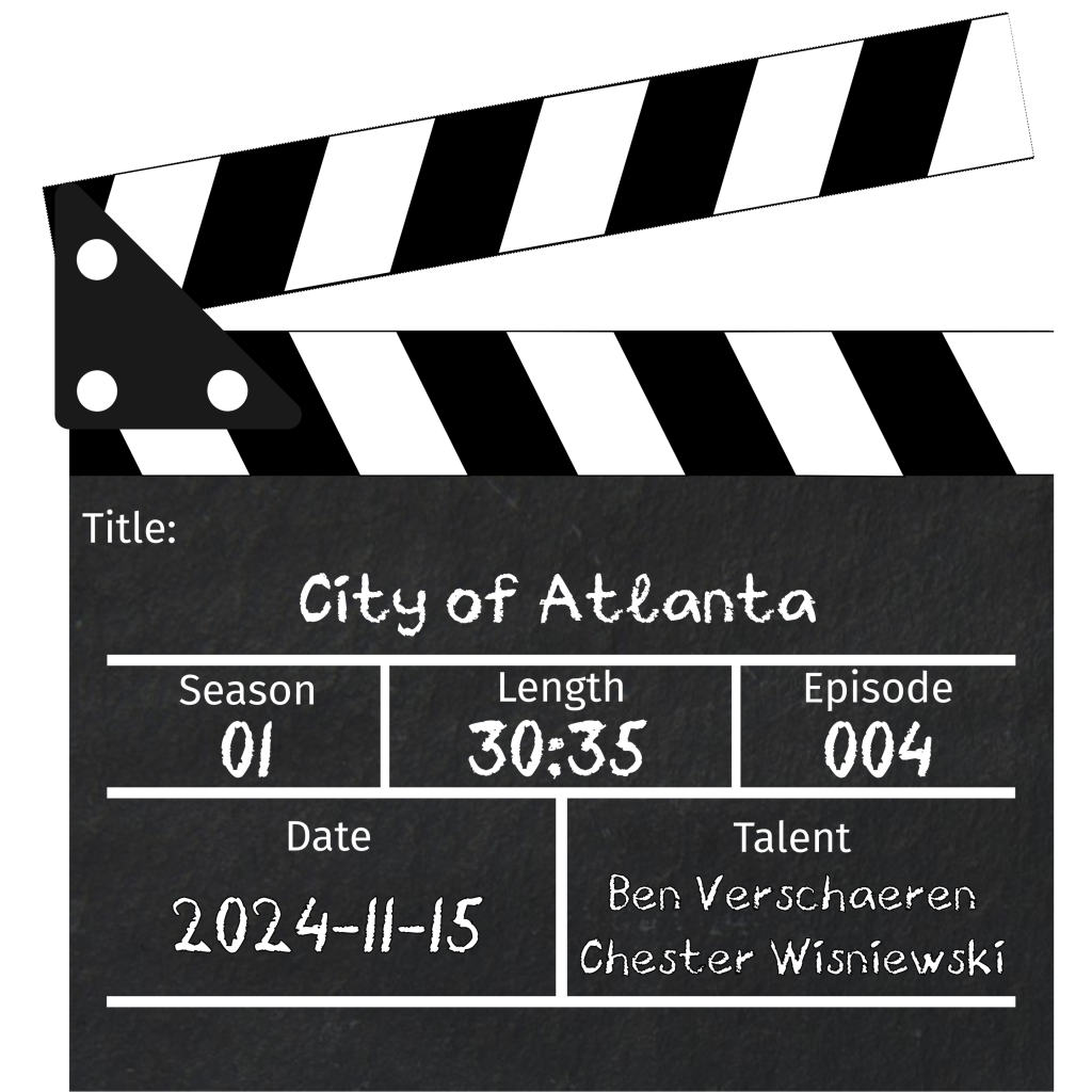 Security Take Two podcast logo. It is a movie clapboard with the episode details. City of Atlanta, Season 01, Length 30:35, Episode 004, Date 2024-11-15, Talent Ben Verschaeren and Chester Wisniewski