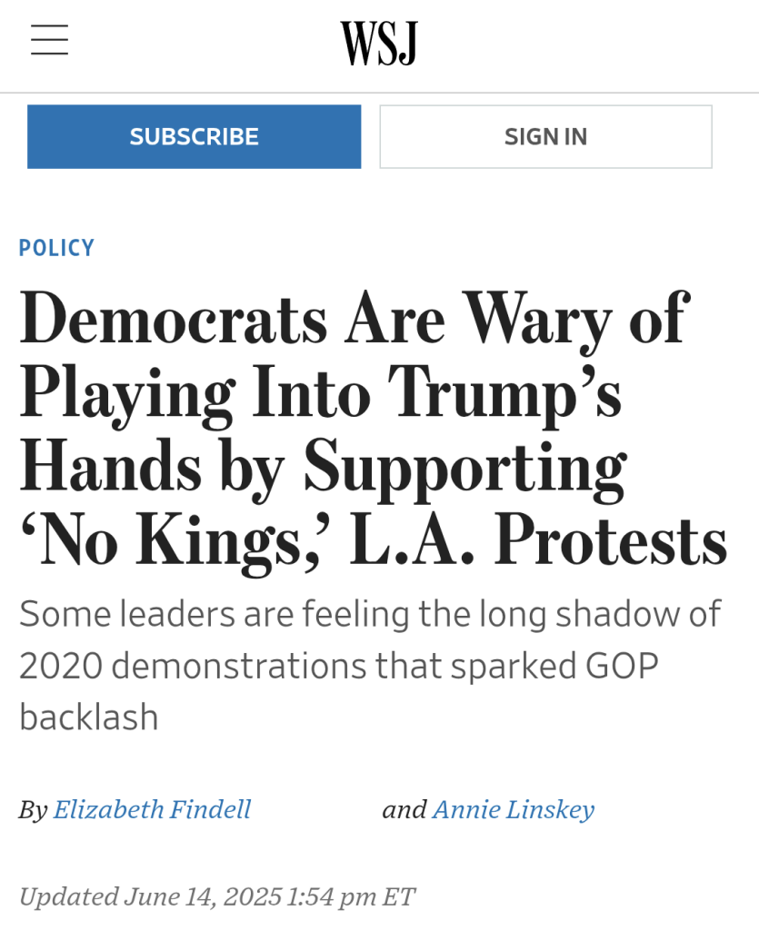 Democrats Are Wary of Playing Into Trump’s Hands by Supporting ‘No Kings,’ L.A. Protests
Some leaders are feeling the long shadow of 2020 demonstrations that sparked GOP backlash