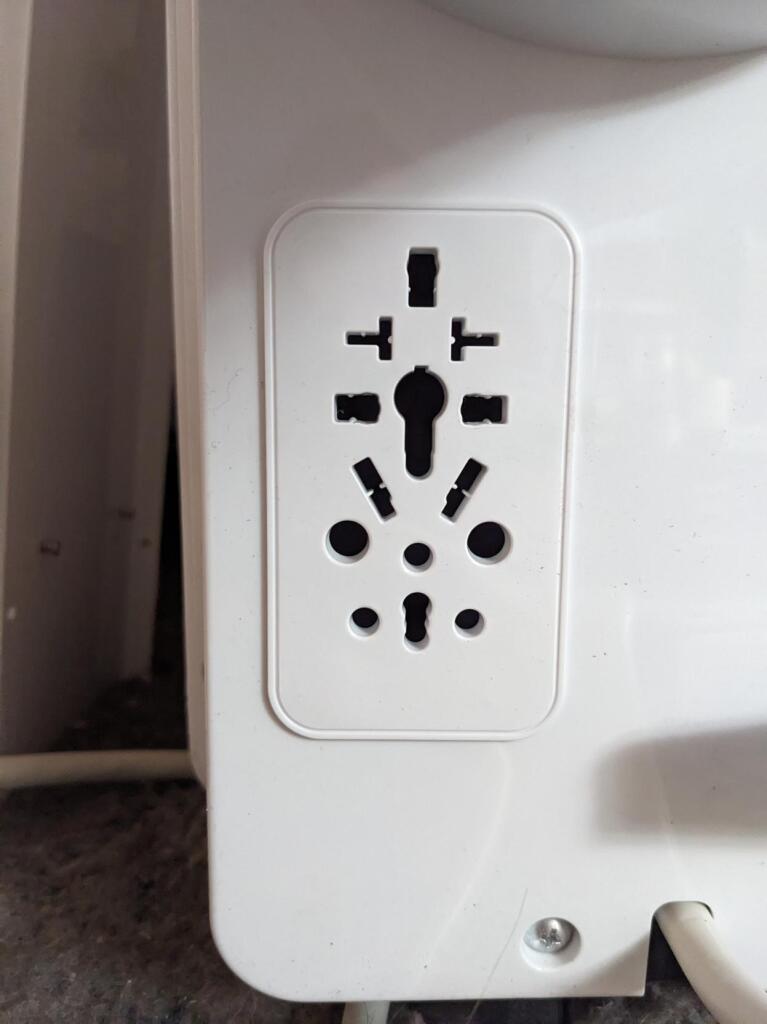 A conglomeration of every possible 240v power outlet.