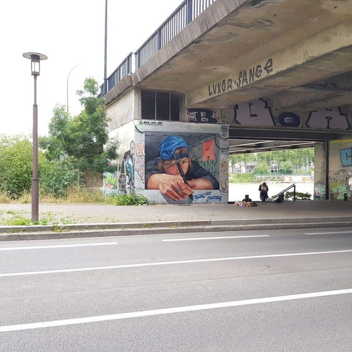 3d street art graffiti by Braga last1 in Nantes, France 