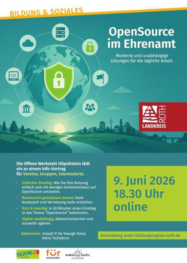 Poster for event in Landkreis Roth: "OpenSource im Ehrenamt".