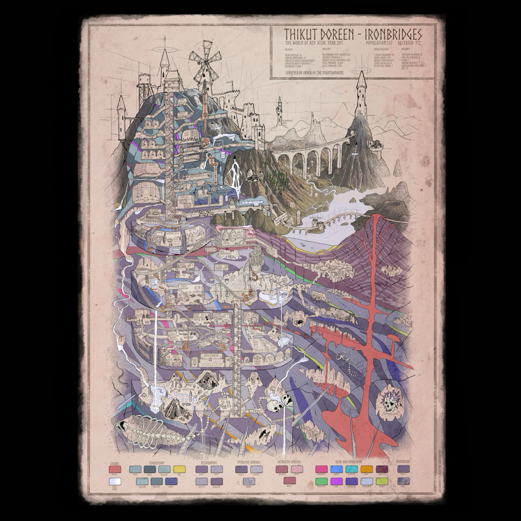 Very detailed map of an underground dwarf city