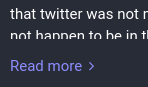 Screenshot of the "Read more" button where a long post has been truncated.