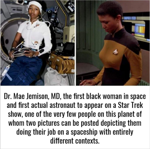 Photos of DrZ Jamison in space and on Star Trek: The Next Generation 