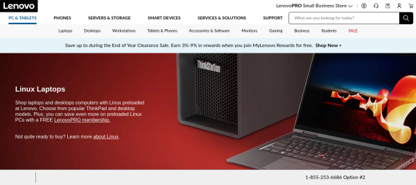 Lenovo GNU/Linux workstations. Source: https://www.lenovo.com/us/en/d/linux-laptops-desktops.