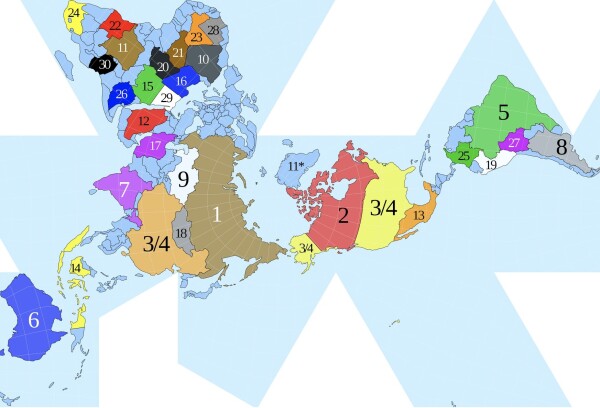 Dymaxion projection of the world