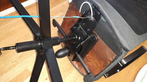 An image showing a Ikea "MARKUS" chair with copper foil, and a attached wire (which goes to ground).

Source: https://www.computerbase.de/forum/threads/hauptmonitor-wird-sporadisch-kurz-schwarz.2060771/