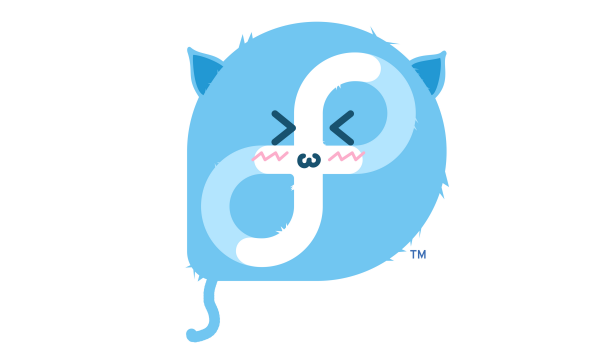 The Fedora logo, but as a blob cat