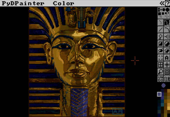 Screenshot of PyDPainter, a reincarnation of the legendary Deluxe Paint pixel editor.