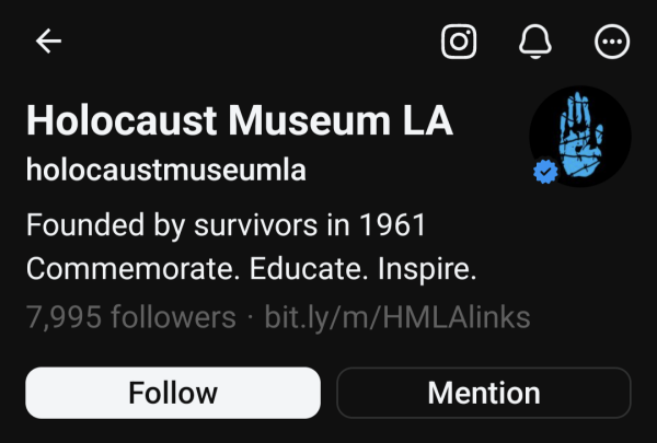 Screenshot of the official Threads account for the LA Holocaust Museum