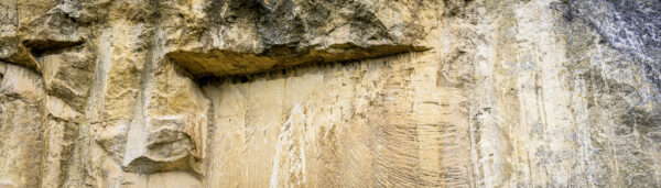 Wall of stone in a quarry