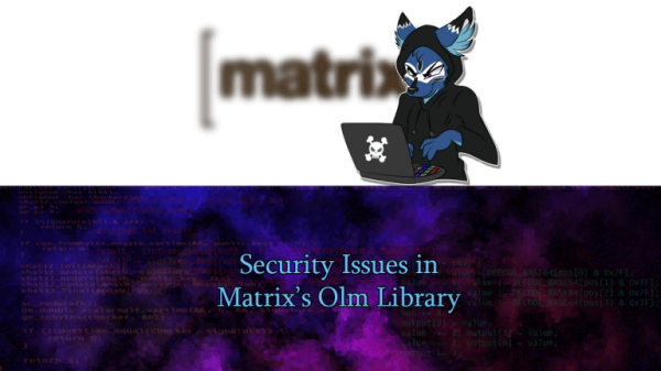 Security Issues in Matrix's Olm Library