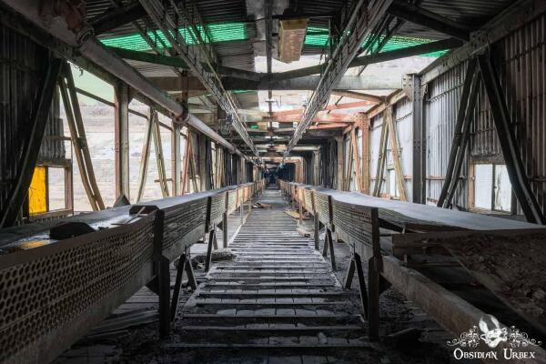 Looking down coal conveyor