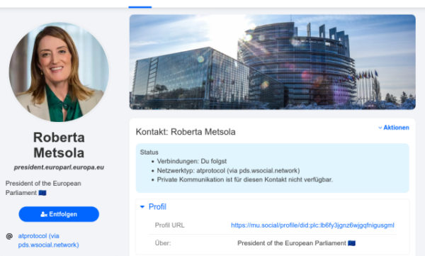 Konto ATmosphere über Friendica gefolgt.