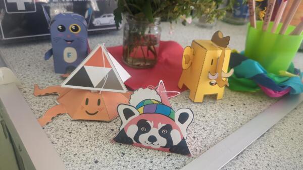 Origami Fediverde mascots 